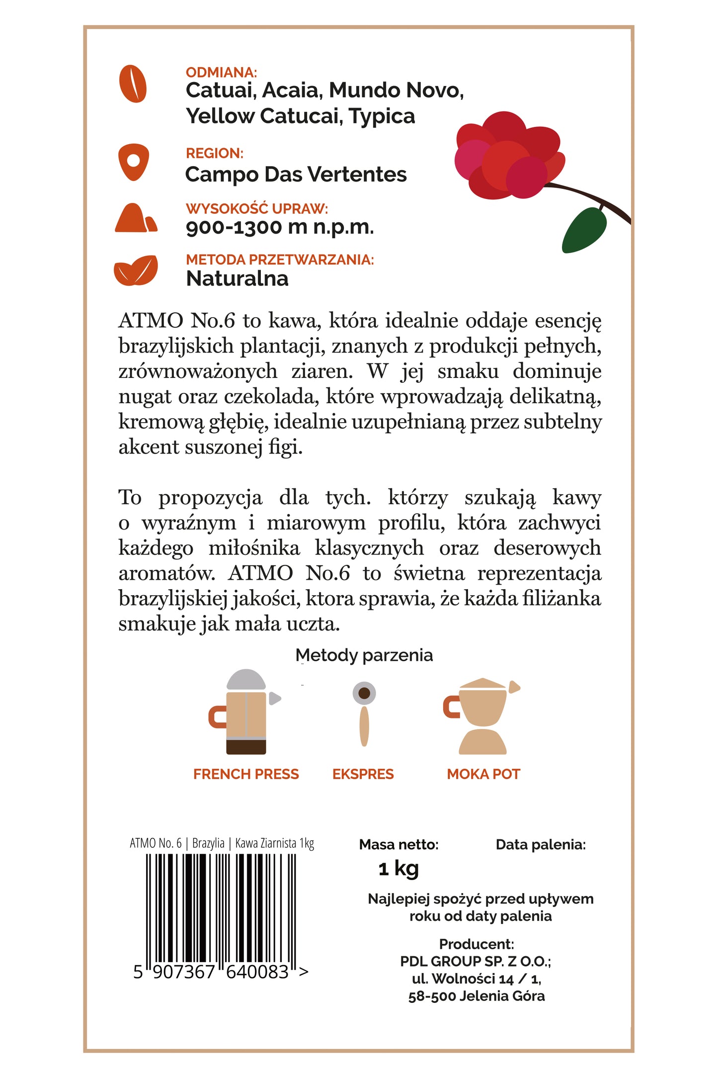 Kawa ziarnista ATMO  No. 6 | Brazylia