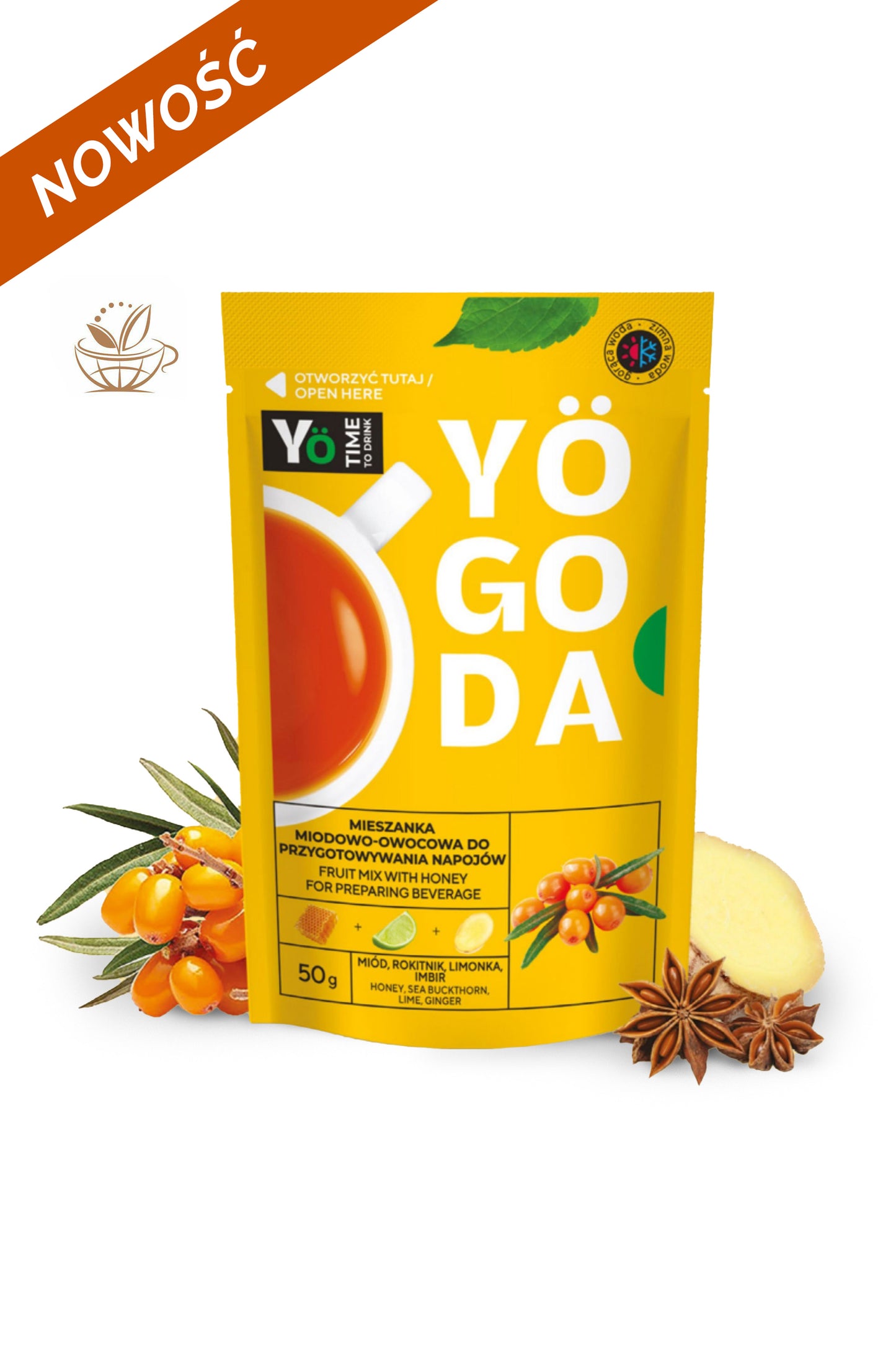 Mus do napoju owocowego Yogoda | Rokitnik, imbir, limonka